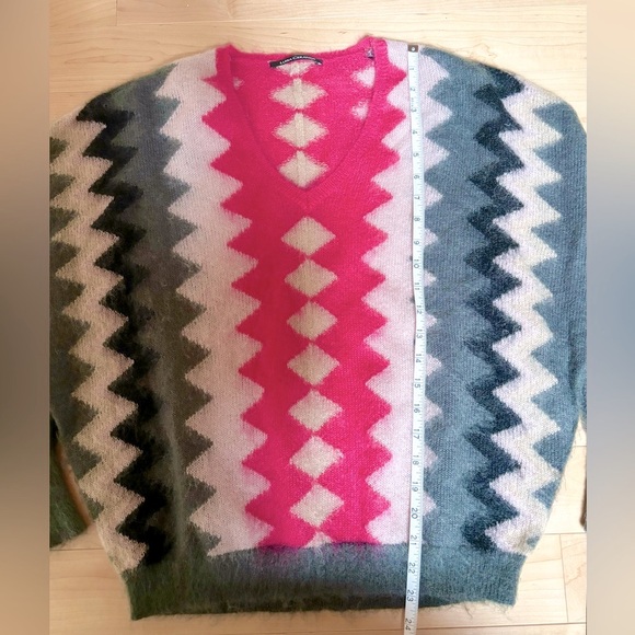 LUISA CERANO Missoni Print Mohair V Neck Sweater - Picture 7 of 8